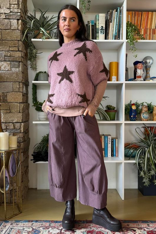 Big Softie Star Short Sleeve Knit Dusky Rose